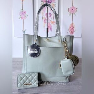 STEVE MADDEN Bag BLindy Tote & Wallet Set - Jade Green